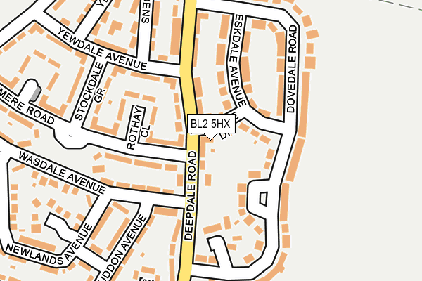 BL2 5HX map - OS OpenMap – Local (Ordnance Survey)