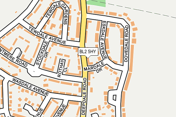 BL2 5HY map - OS OpenMap – Local (Ordnance Survey)