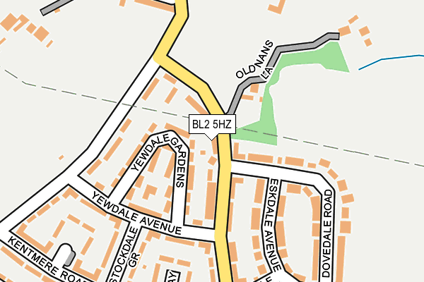 BL2 5HZ map - OS OpenMap – Local (Ordnance Survey)