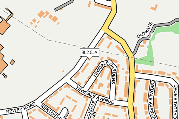 BL2 5JA map - OS OpenMap – Local (Ordnance Survey)