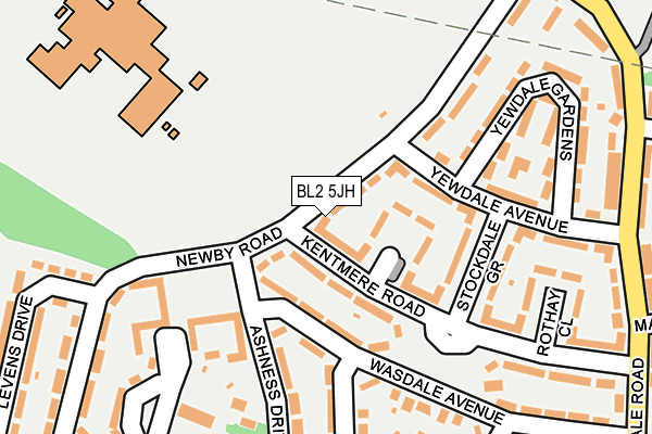 BL2 5JH map - OS OpenMap – Local (Ordnance Survey)