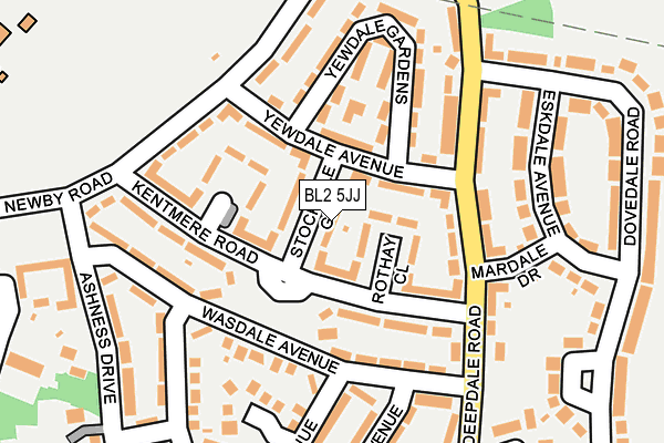 BL2 5JJ map - OS OpenMap – Local (Ordnance Survey)