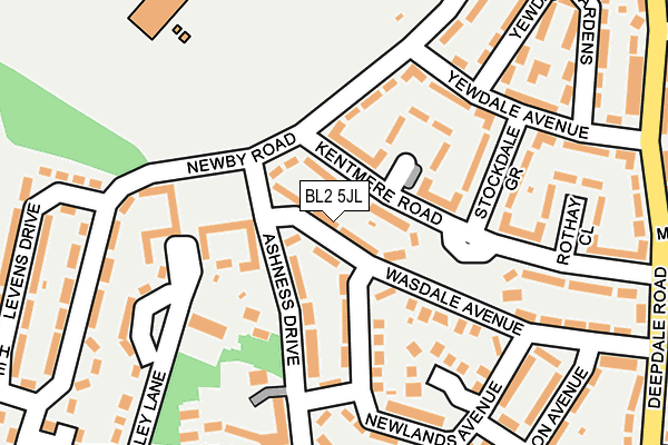 BL2 5JL map - OS OpenMap – Local (Ordnance Survey)