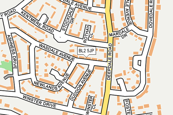 BL2 5JP map - OS OpenMap – Local (Ordnance Survey)