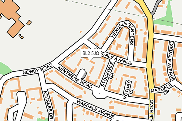 BL2 5JQ map - OS OpenMap – Local (Ordnance Survey)