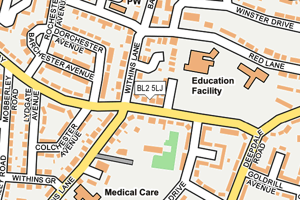 BL2 5LJ map - OS OpenMap – Local (Ordnance Survey)