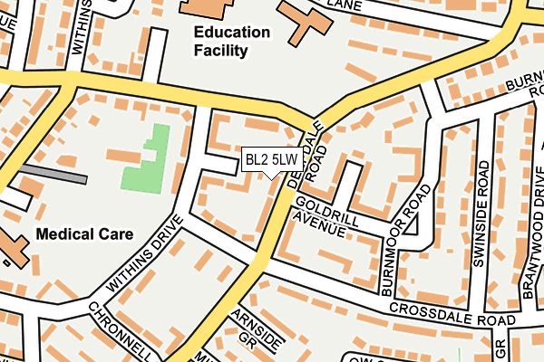 BL2 5LW map - OS OpenMap – Local (Ordnance Survey)