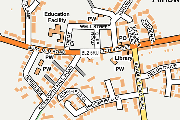 BL2 5RU map - OS OpenMap – Local (Ordnance Survey)