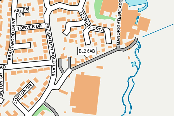 BL2 6AB map - OS OpenMap – Local (Ordnance Survey)