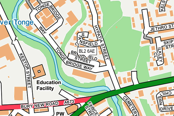BL2 6AE map - OS OpenMap – Local (Ordnance Survey)
