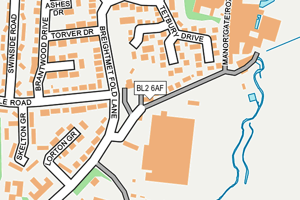 BL2 6AF map - OS OpenMap – Local (Ordnance Survey)