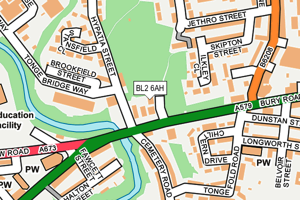 BL2 6AH map - OS OpenMap – Local (Ordnance Survey)