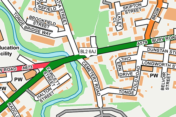 BL2 6AJ map - OS OpenMap – Local (Ordnance Survey)