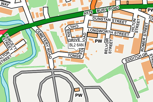BL2 6AN map - OS OpenMap – Local (Ordnance Survey)