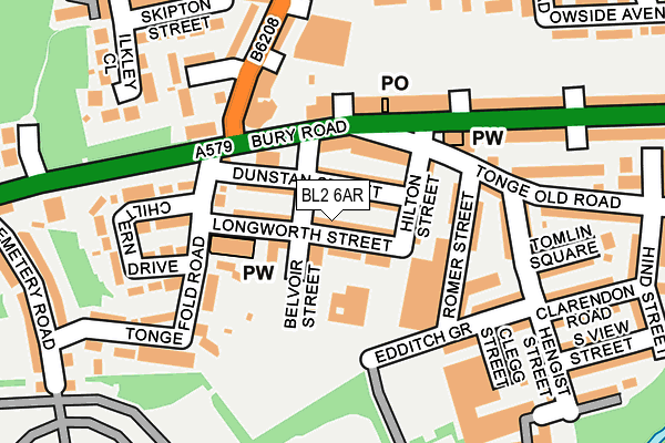 BL2 6AR map - OS OpenMap – Local (Ordnance Survey)