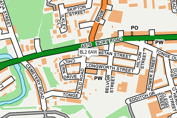 BL2 6AW map - OS OpenMap – Local (Ordnance Survey)
