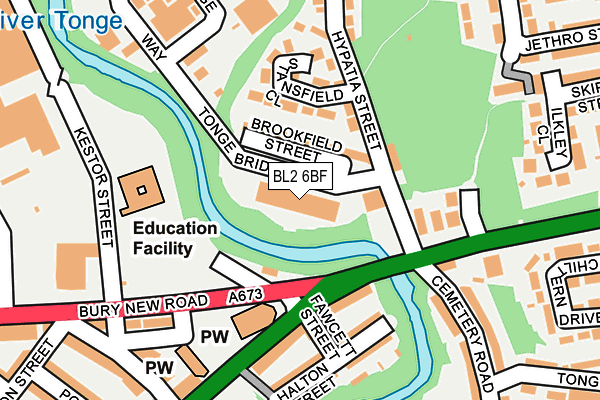 BL2 6BF map - OS OpenMap – Local (Ordnance Survey)