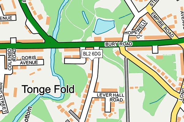 BL2 6DG map - OS OpenMap – Local (Ordnance Survey)