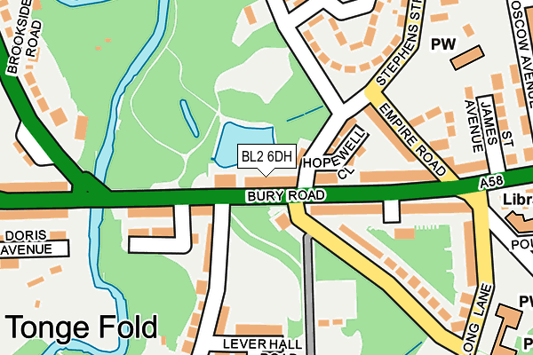 BL2 6DH map - OS OpenMap – Local (Ordnance Survey)