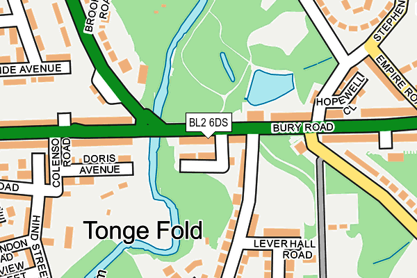 BL2 6DS map - OS OpenMap – Local (Ordnance Survey)