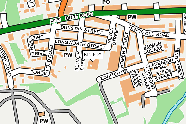 BL2 6DY map - OS OpenMap – Local (Ordnance Survey)