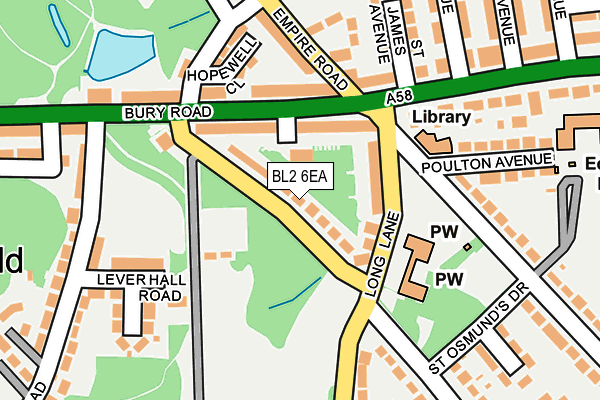 BL2 6EA map - OS OpenMap – Local (Ordnance Survey)