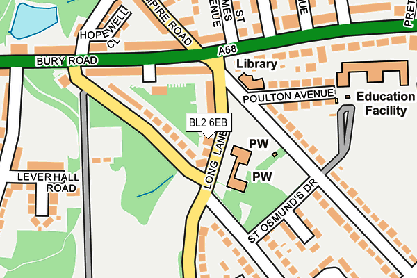 BL2 6EB map - OS OpenMap – Local (Ordnance Survey)