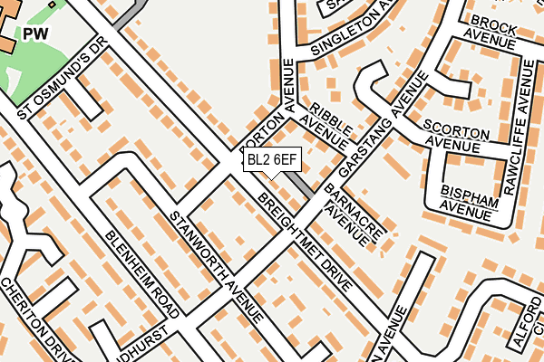 BL2 6EF map - OS OpenMap – Local (Ordnance Survey)
