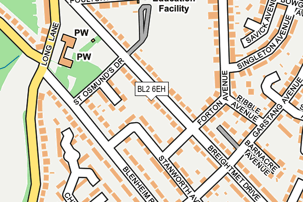 BL2 6EH map - OS OpenMap – Local (Ordnance Survey)