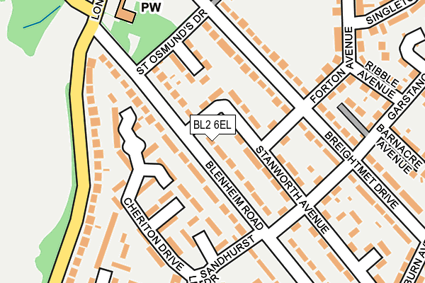 BL2 6EL map - OS OpenMap – Local (Ordnance Survey)