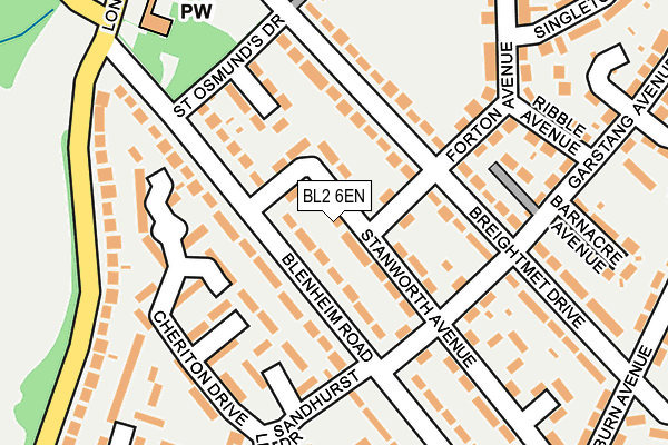 BL2 6EN map - OS OpenMap – Local (Ordnance Survey)