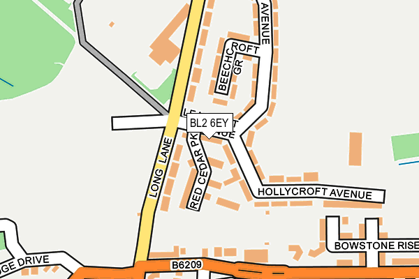 BL2 6EY map - OS OpenMap – Local (Ordnance Survey)