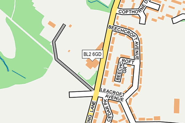 BL2 6GD map - OS OpenMap – Local (Ordnance Survey)