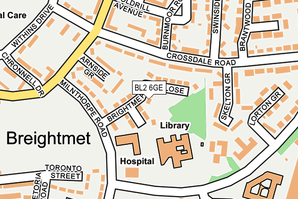 BL2 6GE map - OS OpenMap – Local (Ordnance Survey)