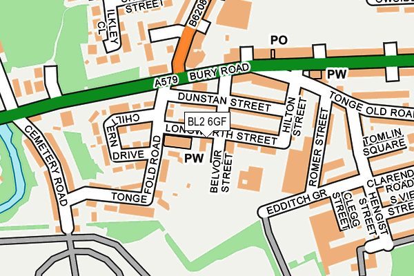 BL2 6GF map - OS OpenMap – Local (Ordnance Survey)