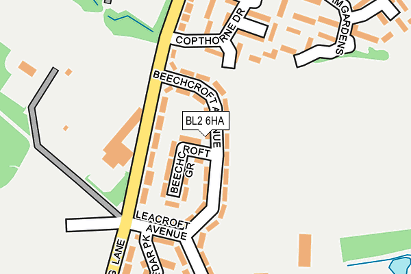 BL2 6HA map - OS OpenMap – Local (Ordnance Survey)