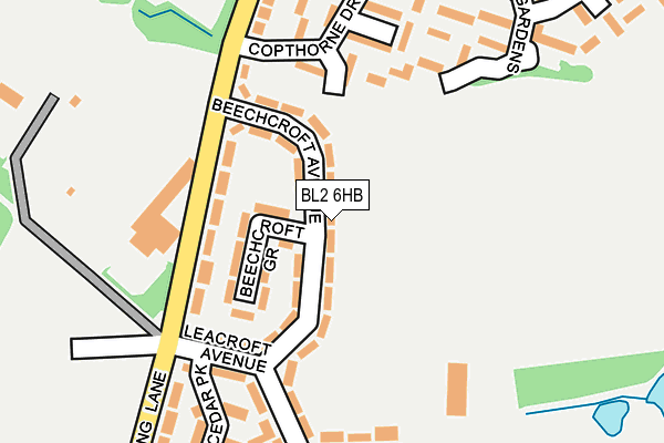 BL2 6HB map - OS OpenMap – Local (Ordnance Survey)