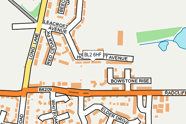 BL2 6HF map - OS OpenMap – Local (Ordnance Survey)