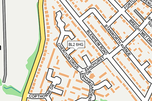 BL2 6HG map - OS OpenMap – Local (Ordnance Survey)