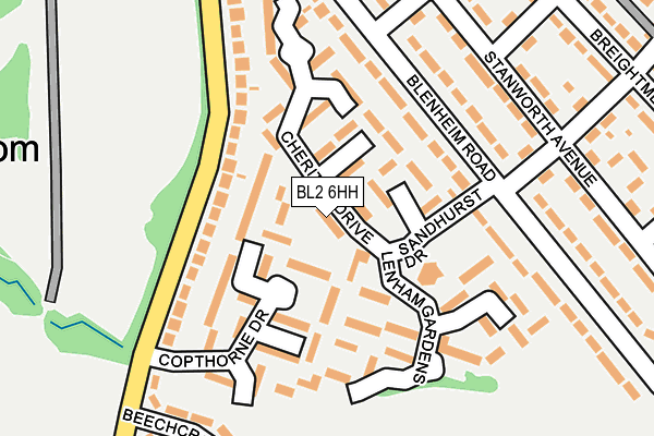 BL2 6HH map - OS OpenMap – Local (Ordnance Survey)