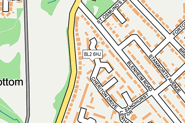 BL2 6HJ map - OS OpenMap – Local (Ordnance Survey)