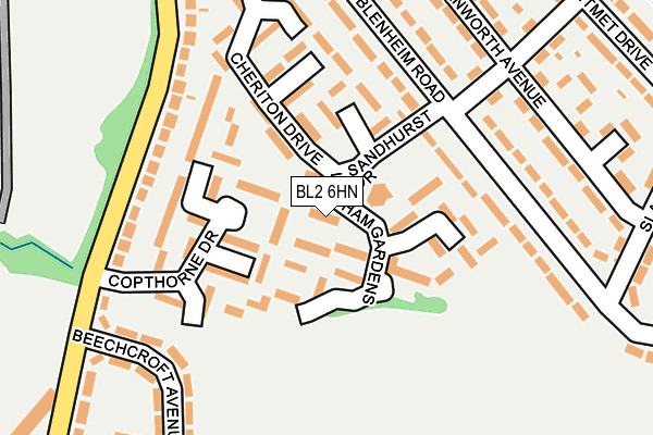 BL2 6HN map - OS OpenMap – Local (Ordnance Survey)