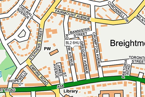 BL2 6HU map - OS OpenMap – Local (Ordnance Survey)
