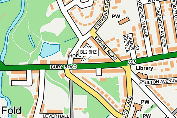BL2 6HZ map - OS OpenMap – Local (Ordnance Survey)