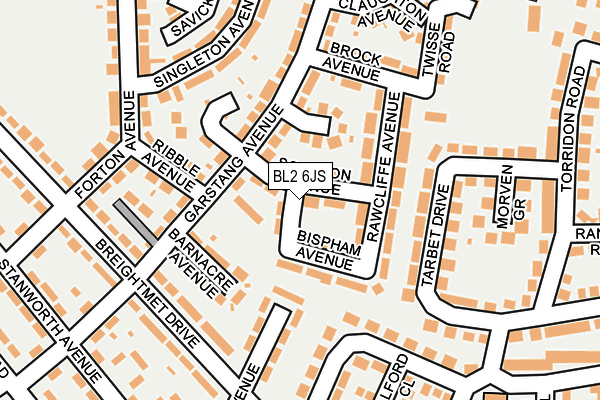 BL2 6JS map - OS OpenMap – Local (Ordnance Survey)