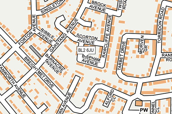 BL2 6JU map - OS OpenMap – Local (Ordnance Survey)