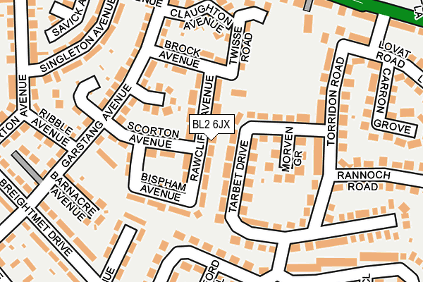 BL2 6JX map - OS OpenMap – Local (Ordnance Survey)
