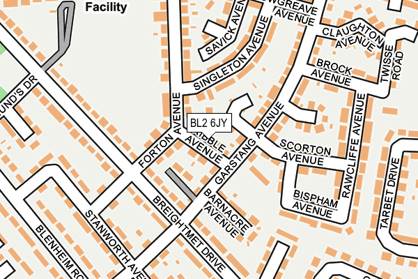 BL2 6JY map - OS OpenMap – Local (Ordnance Survey)