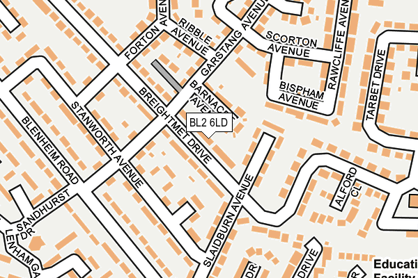 BL2 6LD map - OS OpenMap – Local (Ordnance Survey)