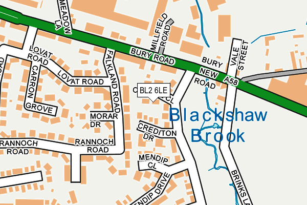 BL2 6LE map - OS OpenMap – Local (Ordnance Survey)